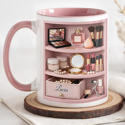 Beauty Essentials Collection With Makeup Brushes And Lipstick Design