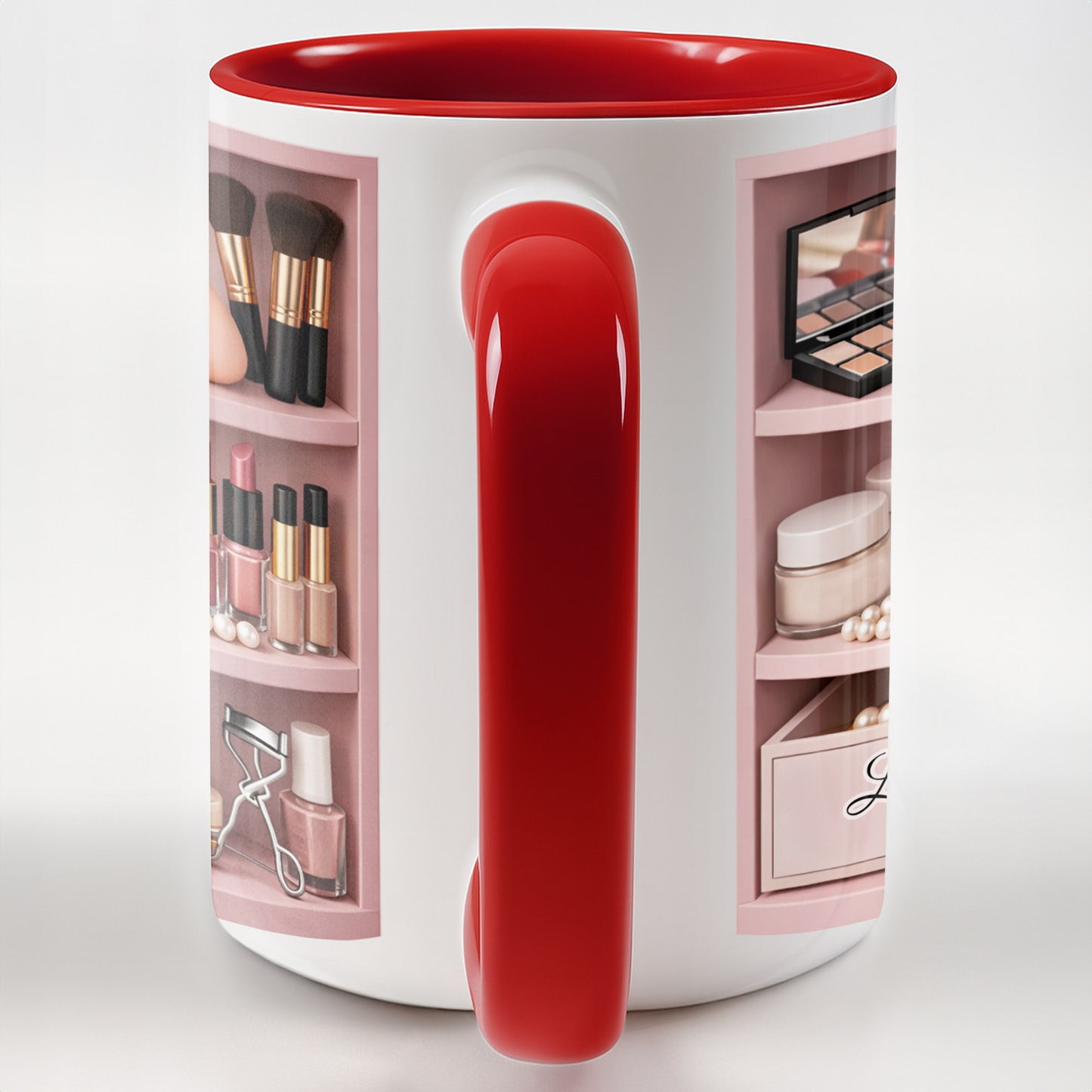 Beauty Essentials Collection With Makeup Brushes And Lipstick Design