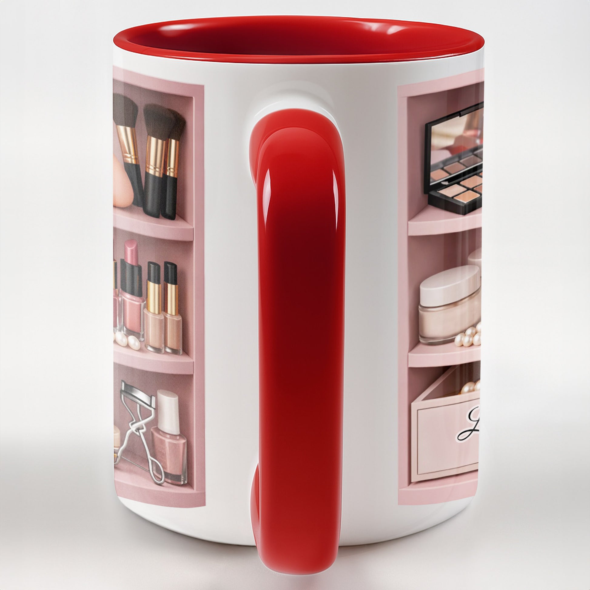 Beauty Essentials Collection With Makeup Brushes And Lipstick Design