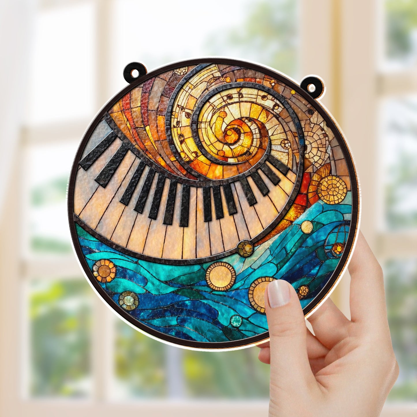 Music Is The Harmony Of The Soul, Piano Keys And Spiral Notes