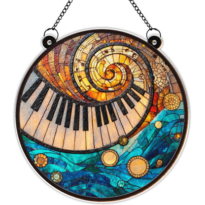 Music Is The Harmony Of The Soul, Piano Keys And Spiral Notes