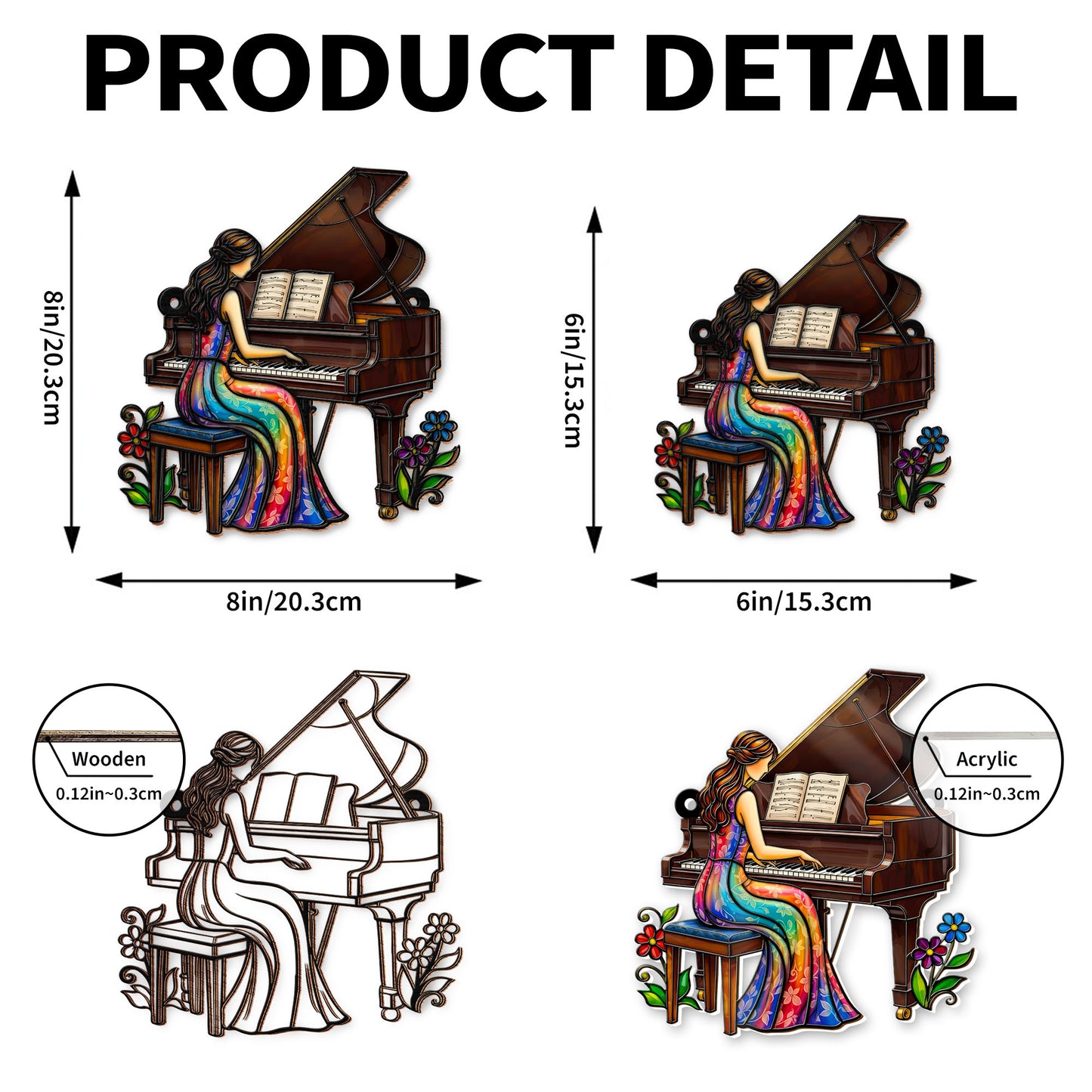 Music Is The Language Of The Soul Woman Playing Grand Piano And Flowers