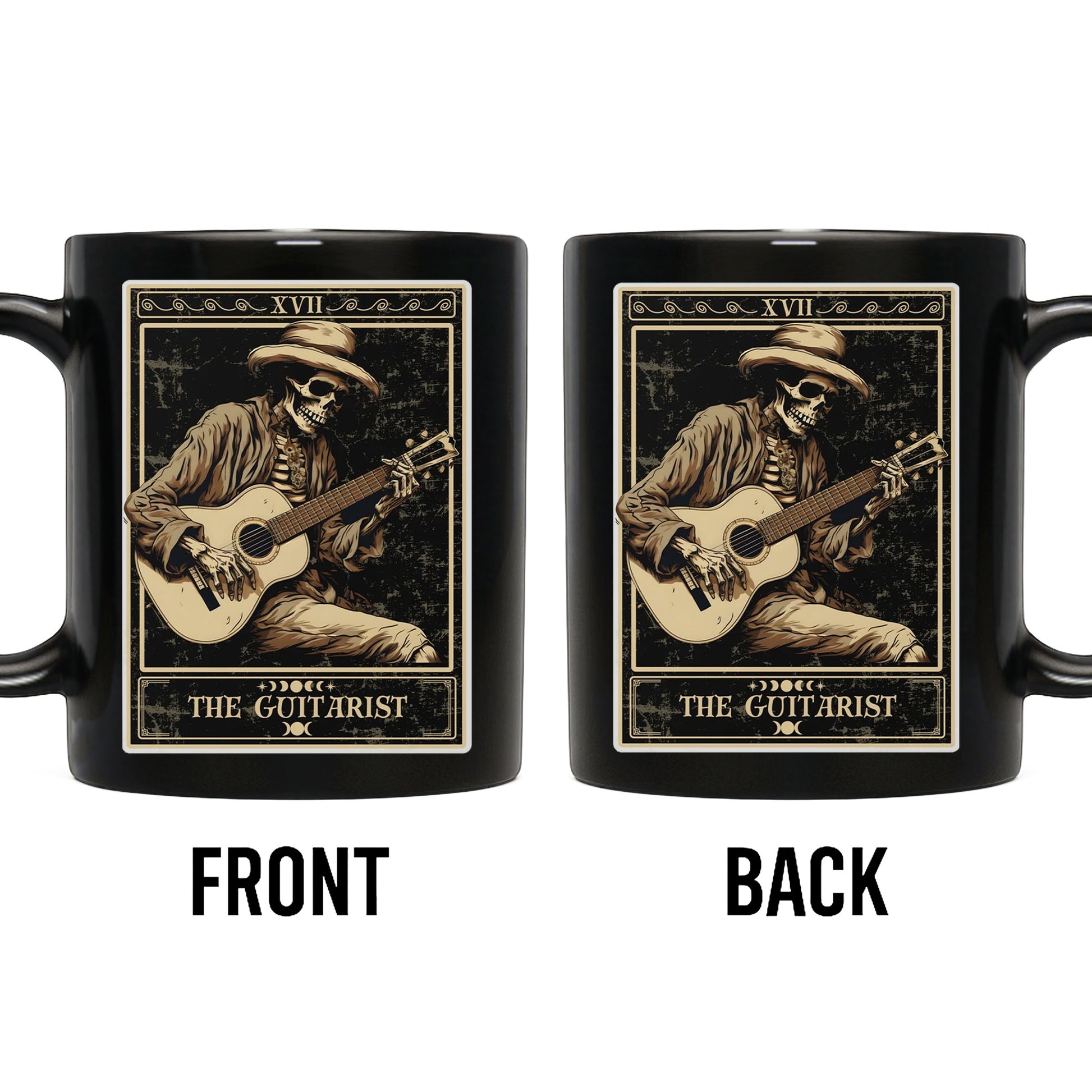The Guitarist XVII Skeleton Tarot Card Playing Acoustic Guitar