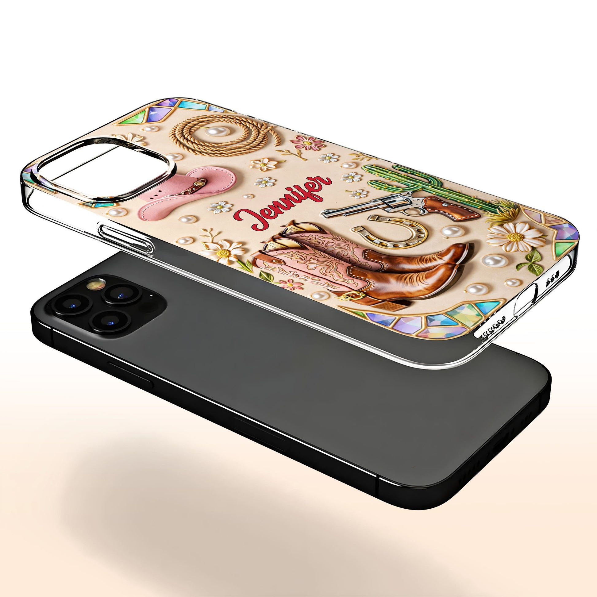 Cowgirl Spirit And Western Charm Cowboy Boots Pink Hat And Cactus