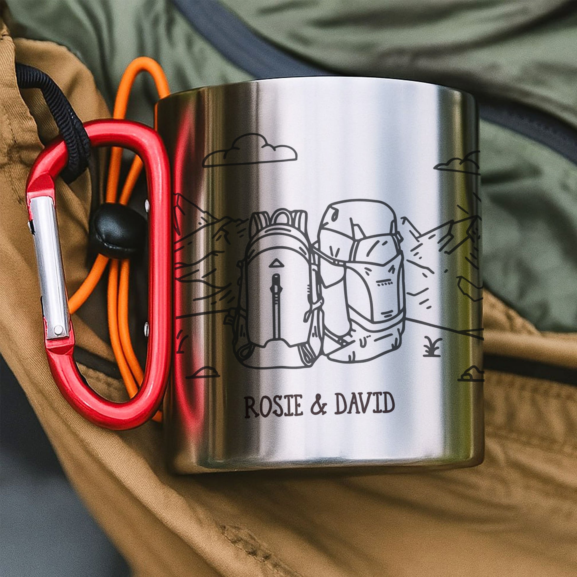 Adventuring Together Nature Scene With Backpacks And Mountains