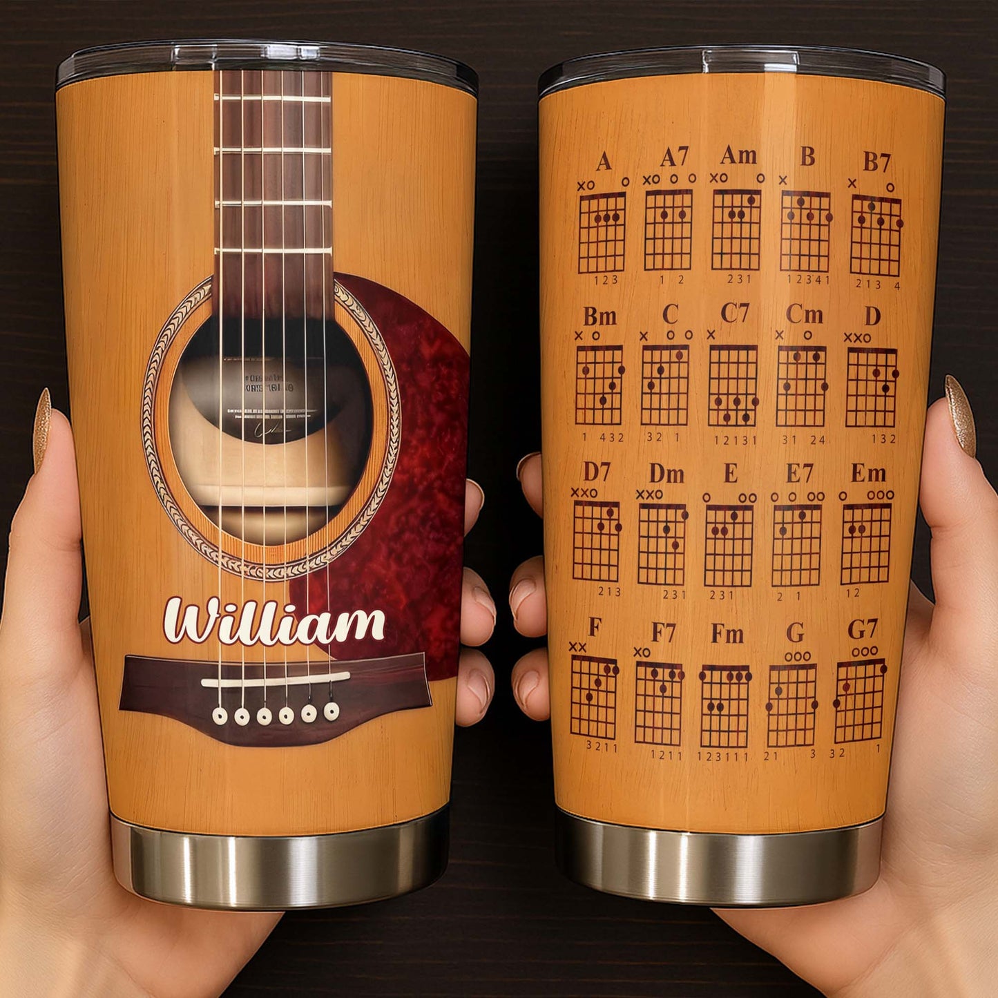 Strumming To The Rhythm Acoustic Guitar And Music Chords