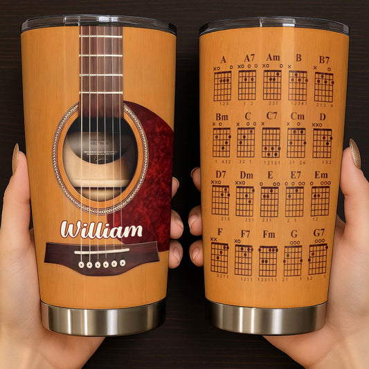 Strumming To The Rhythm Acoustic Guitar And Music Chords