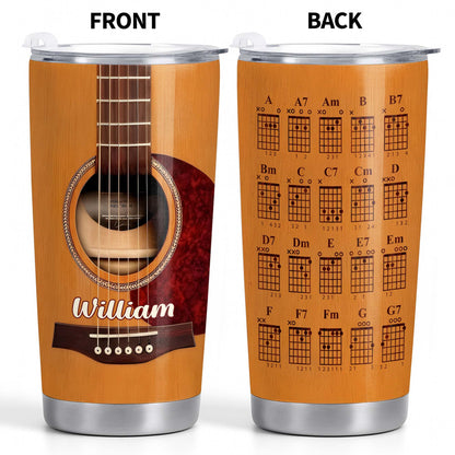 Strumming To The Rhythm Acoustic Guitar And Music Chords