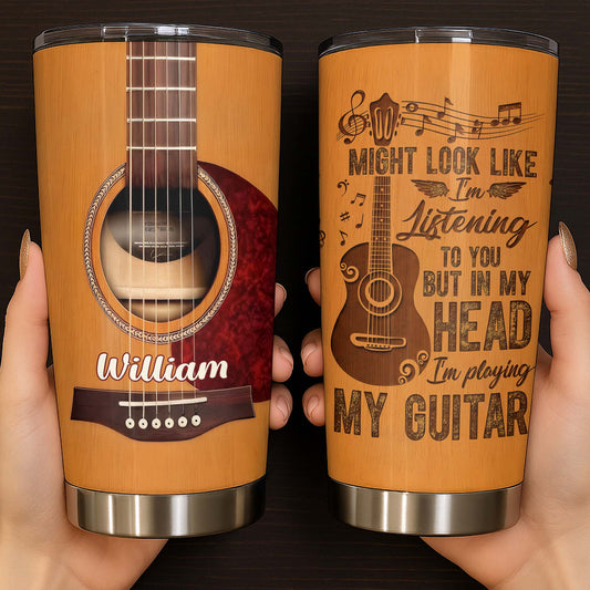 Might Look Like I'm Listening Playing My Guitar Acoustic Musical Notes