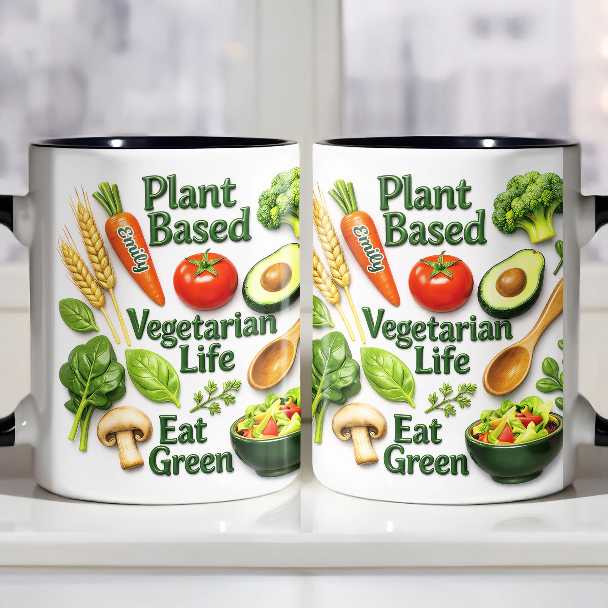 Plant Based Vegetarian Life Eat Green With Fresh Vegetables