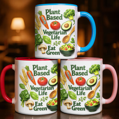 Plant Based Vegetarian Life Eat Green With Fresh Vegetables