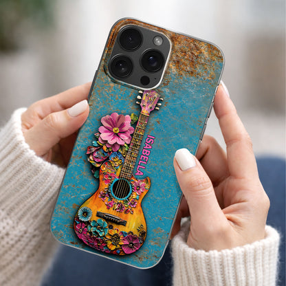 A Melody Of Flowers And Music With Floral Acoustic Guitar