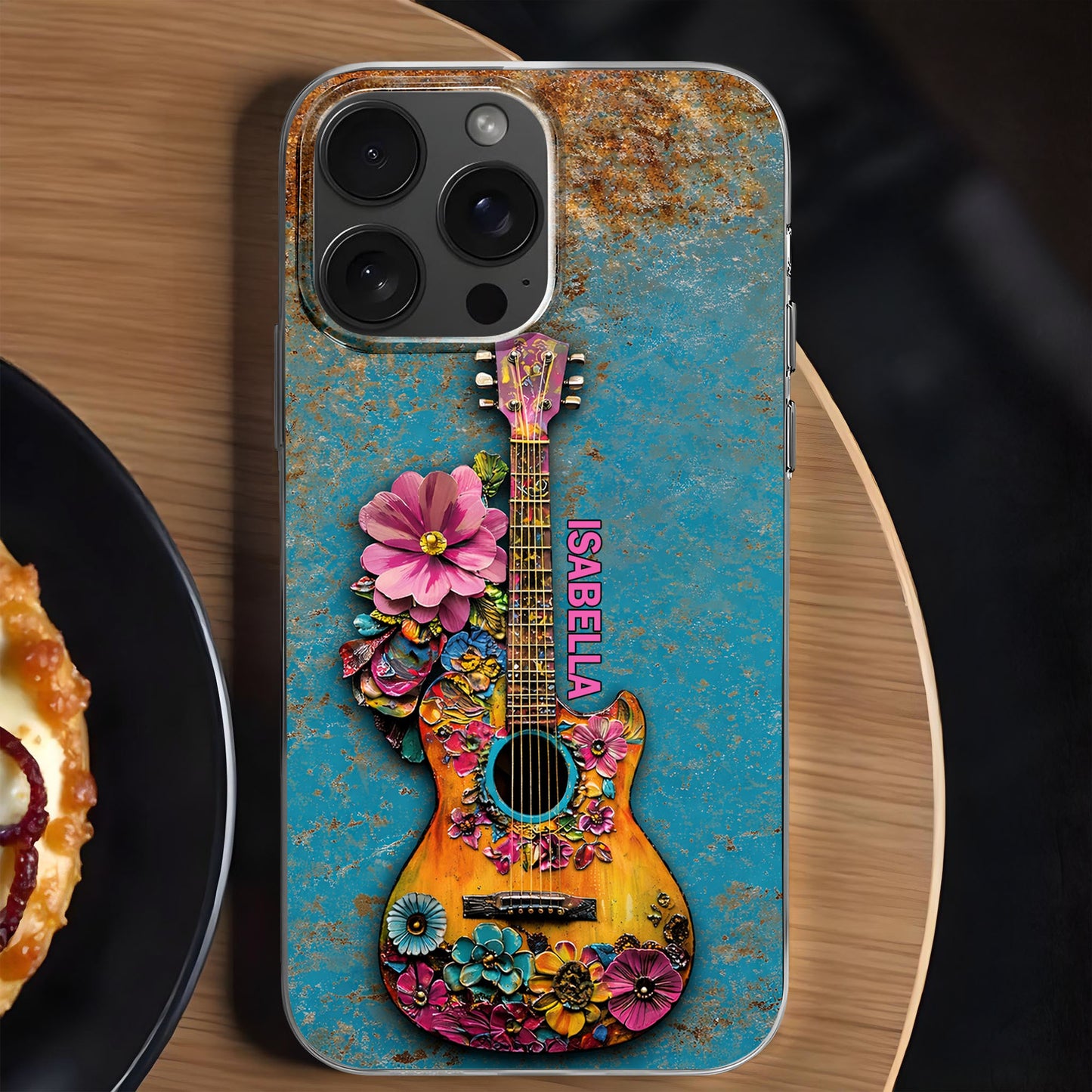 A Melody Of Flowers And Music With Floral Acoustic Guitar
