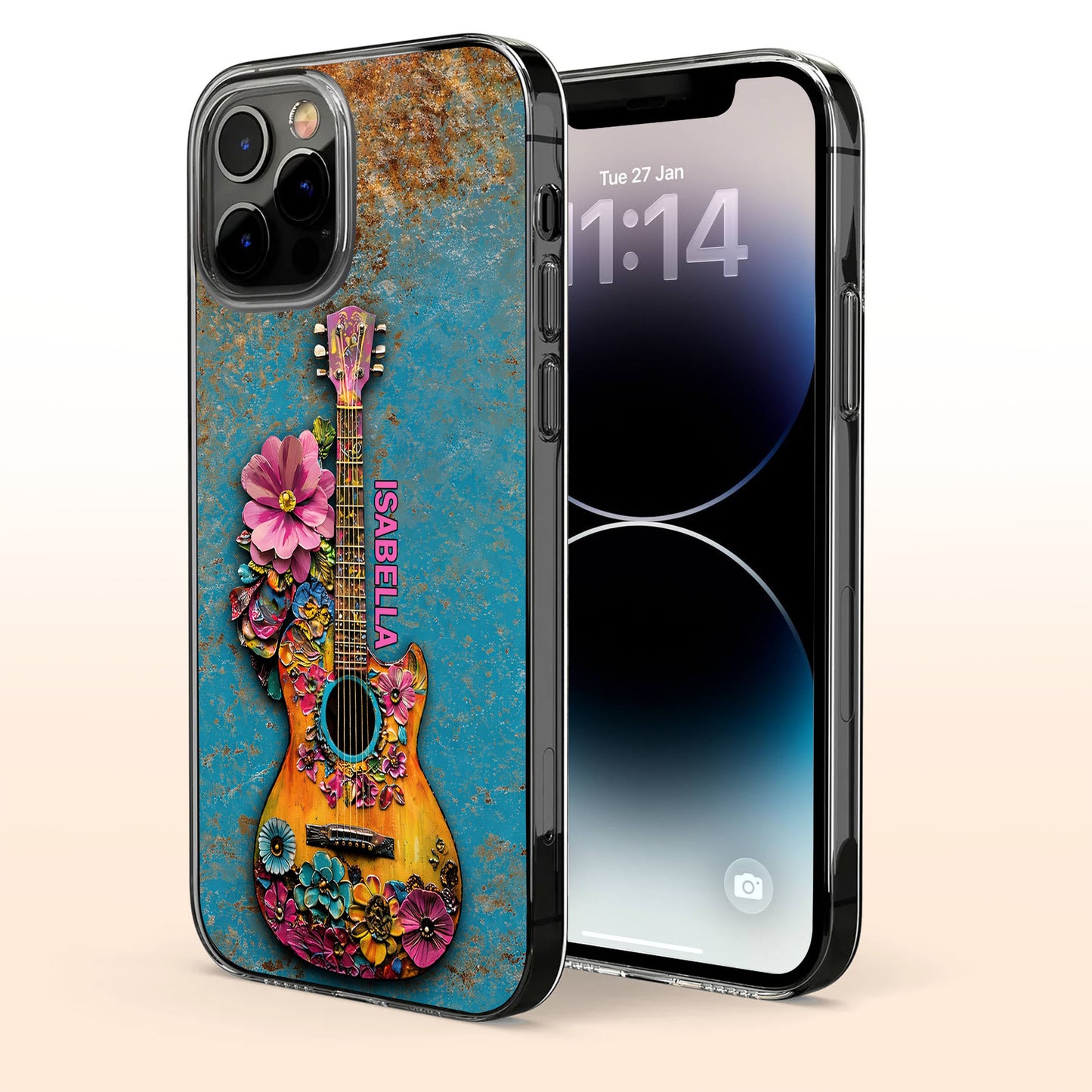 A Melody Of Flowers And Music With Floral Acoustic Guitar