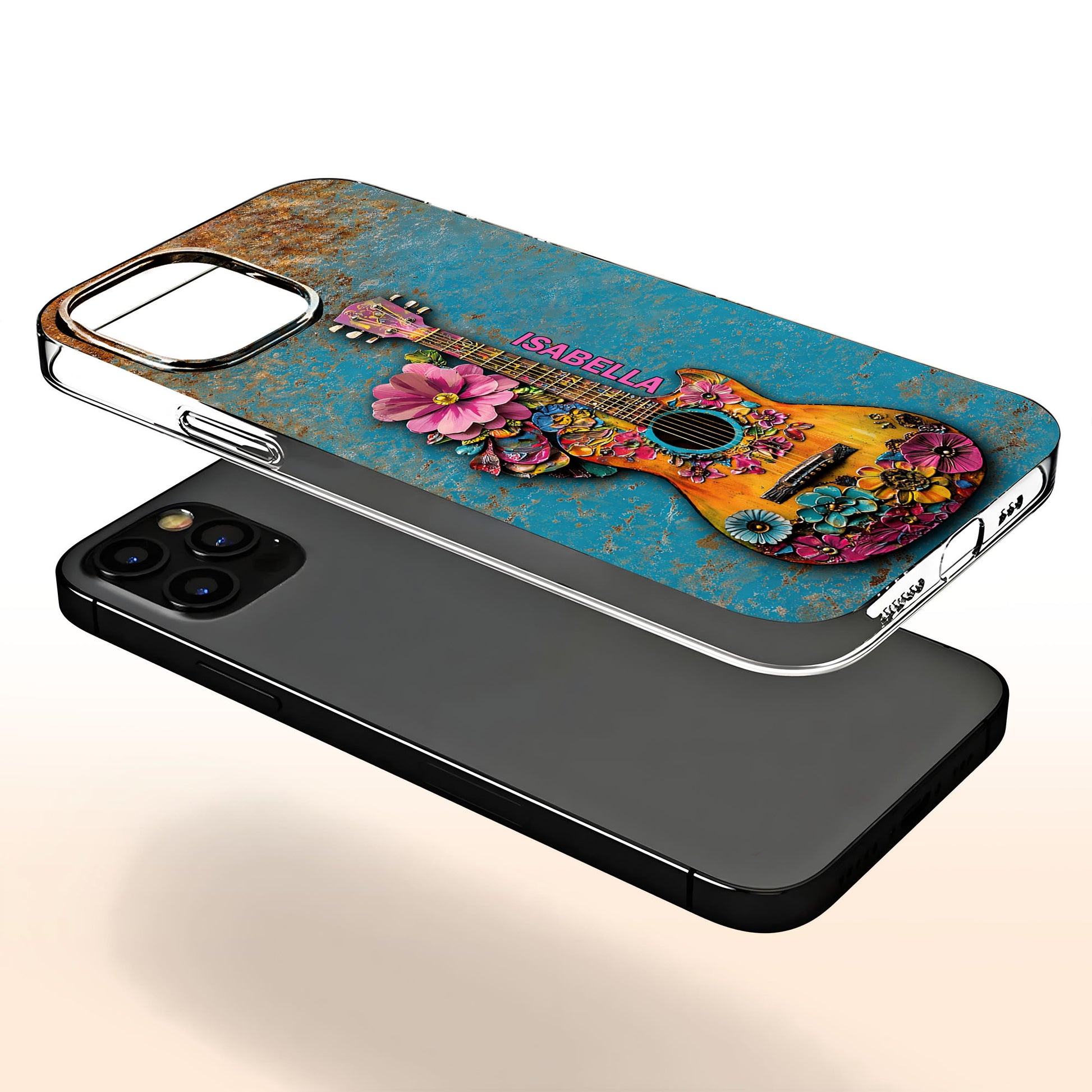 A Melody Of Flowers And Music With Floral Acoustic Guitar