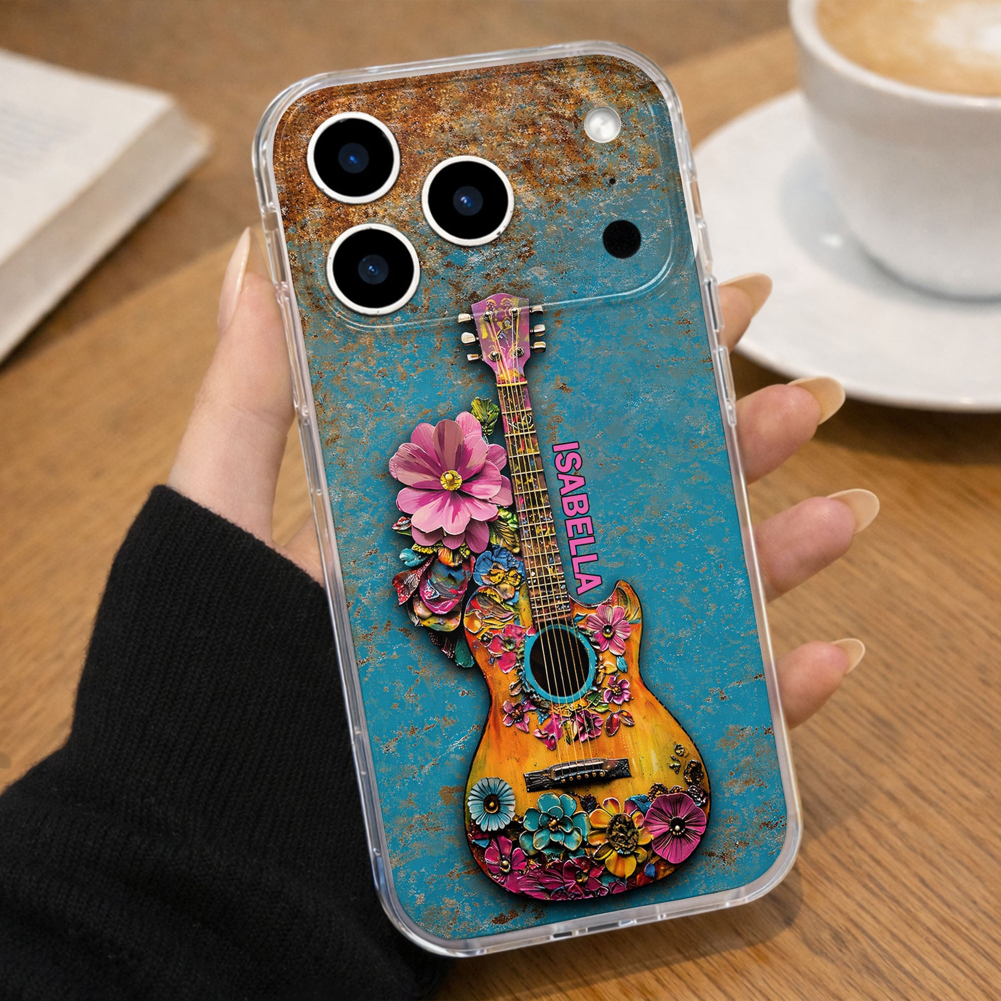 A Melody Of Flowers And Music With Floral Acoustic Guitar