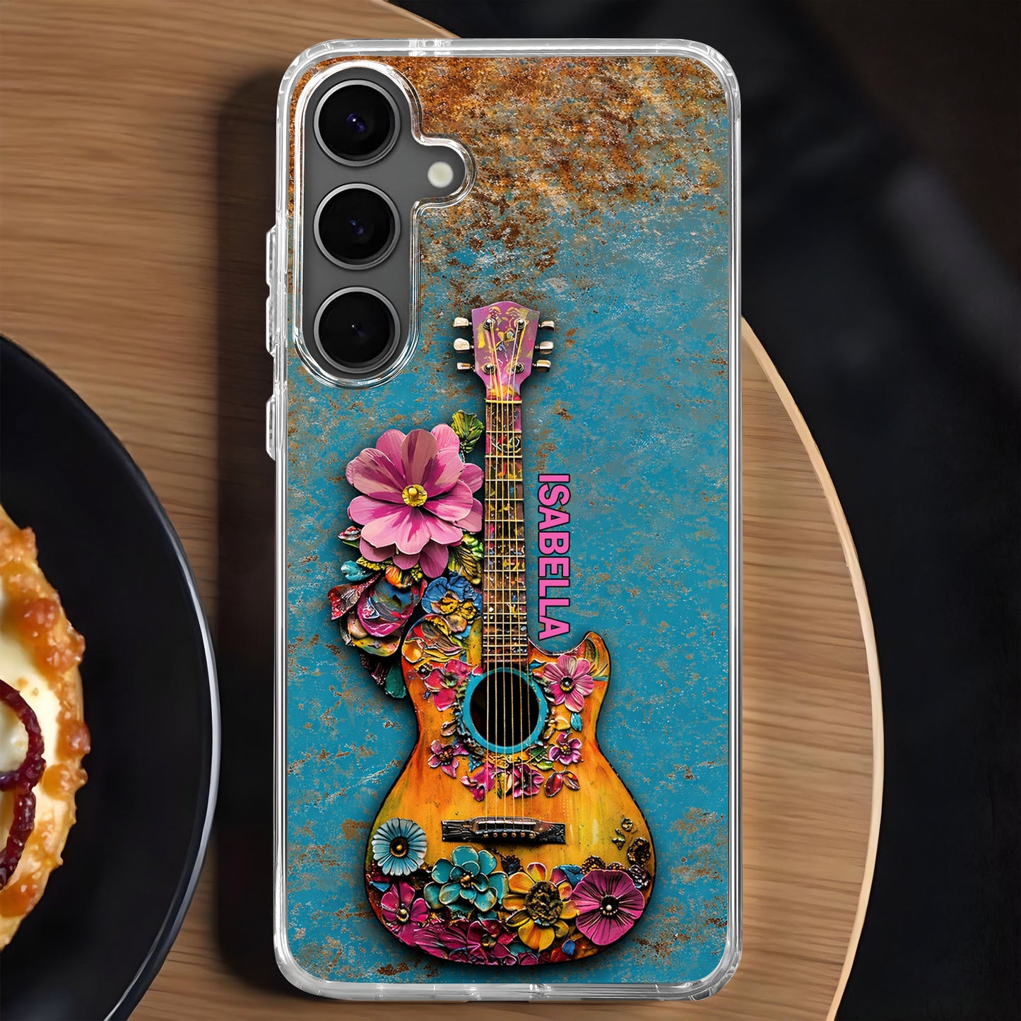 A Melody Of Flowers And Music With Floral Acoustic Guitar