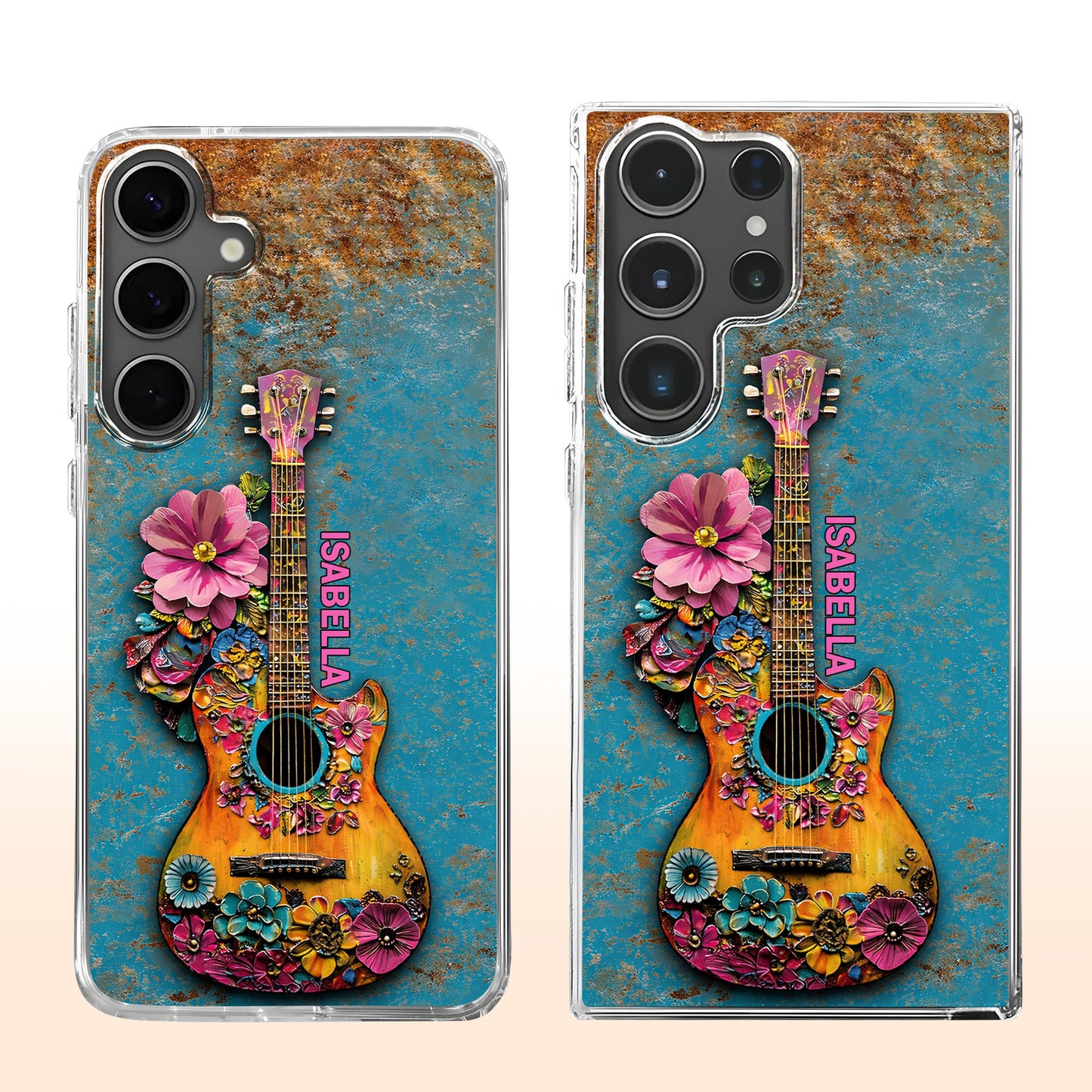 A Melody Of Flowers And Music With Floral Acoustic Guitar