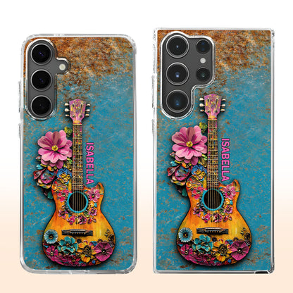 A Melody Of Flowers And Music With Floral Acoustic Guitar