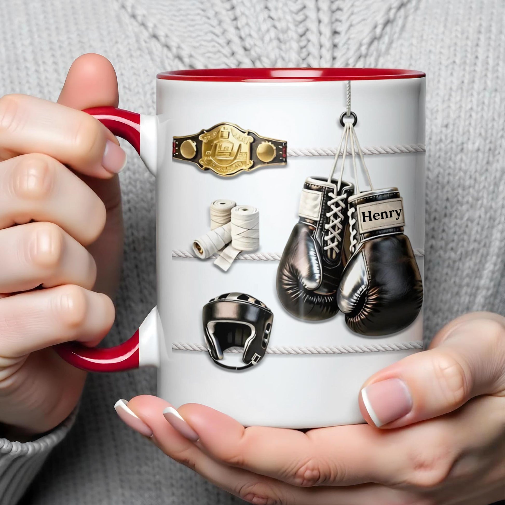 Keep Fighting For Your Dreams Boxing Gloves And Championship Belt