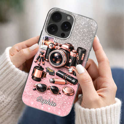 Capture The Magic Of Every Moment Rose Gold Camera And Glitter