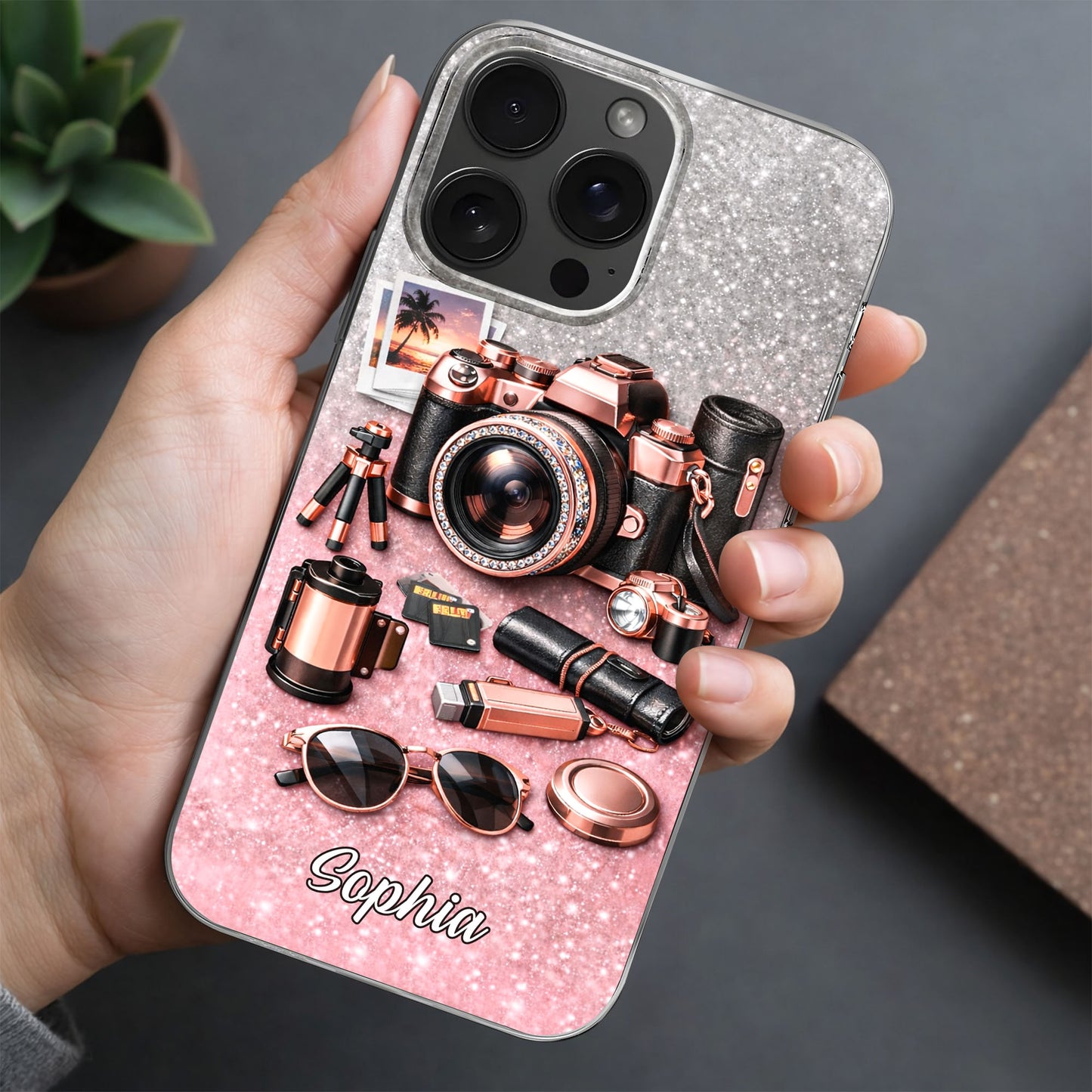 Capture The Magic Of Every Moment Rose Gold Camera And Glitter
