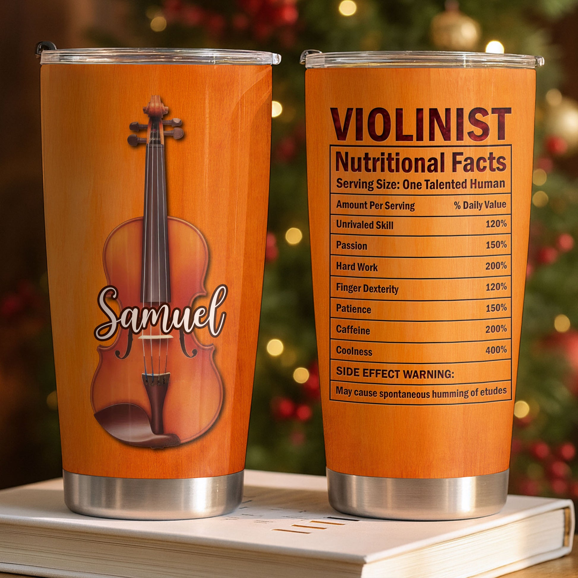 Violinist Nutritional Facts One Talented Human With Violin Graphic