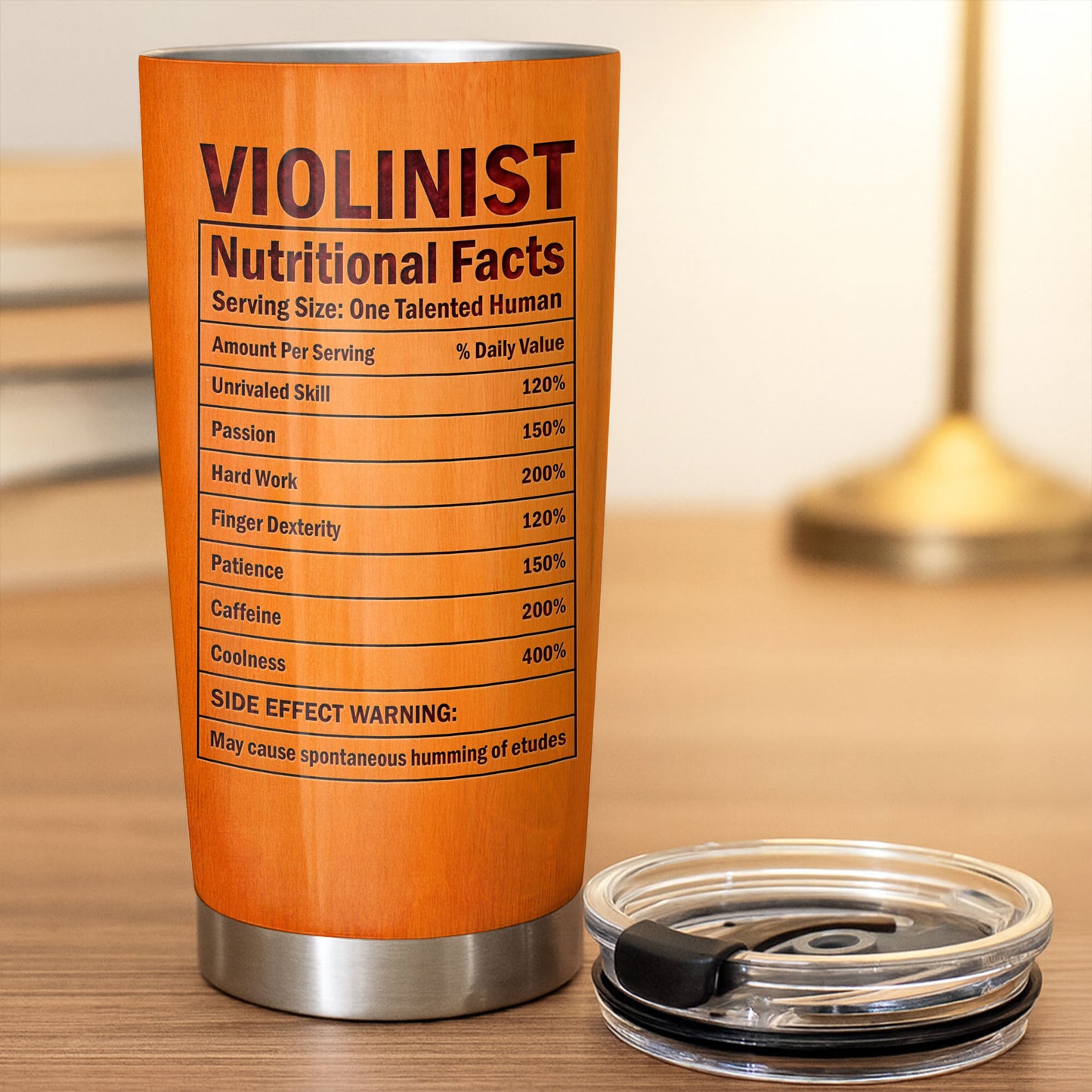 Violinist Nutritional Facts One Talented Human With Violin Graphic