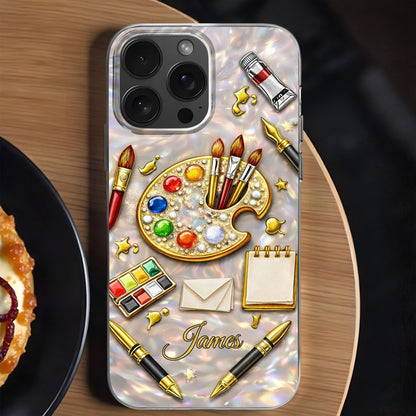 An Artist Soul Creating Masterpieces With Paint Palette And Brushes