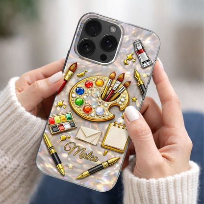 An Artist Soul Creating Masterpieces With Paint Palette And Brushes