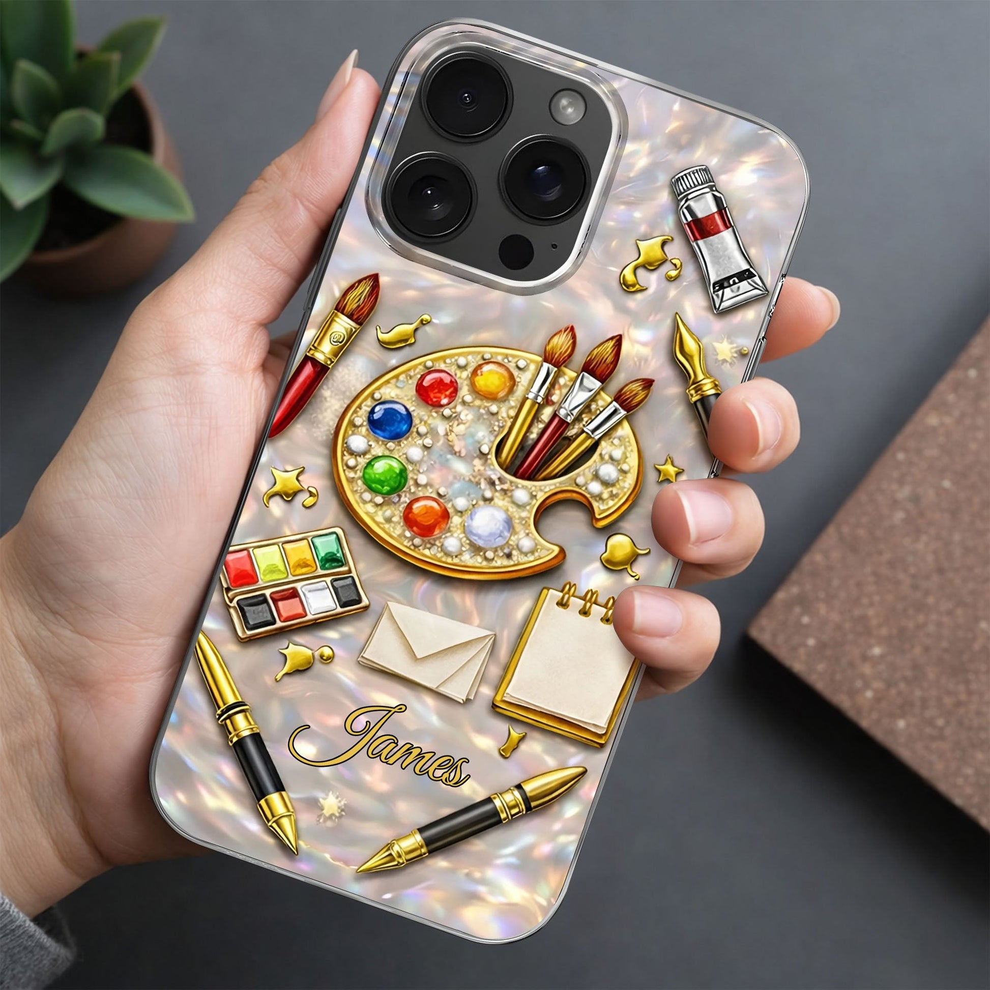 An Artist Soul Creating Masterpieces With Paint Palette And Brushes