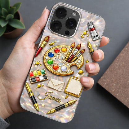 An Artist Soul Creating Masterpieces With Paint Palette And Brushes