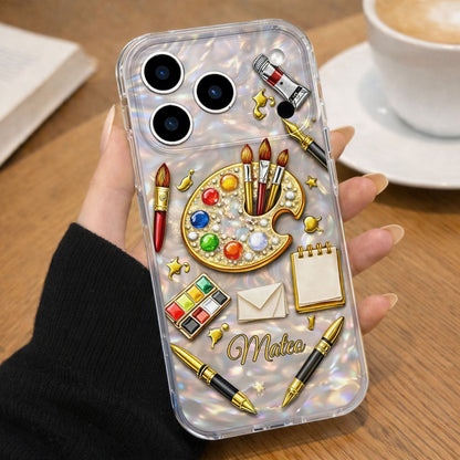 An Artist Soul Creating Masterpieces With Paint Palette And Brushes