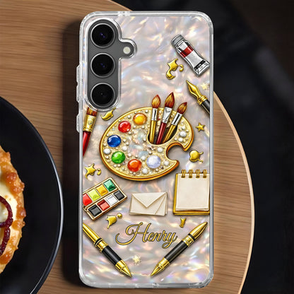 An Artist Soul Creating Masterpieces With Paint Palette And Brushes