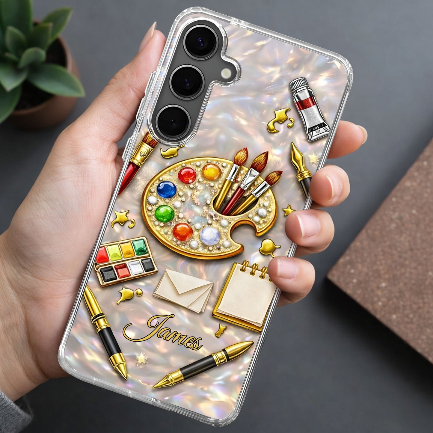 An Artist Soul Creating Masterpieces With Paint Palette And Brushes