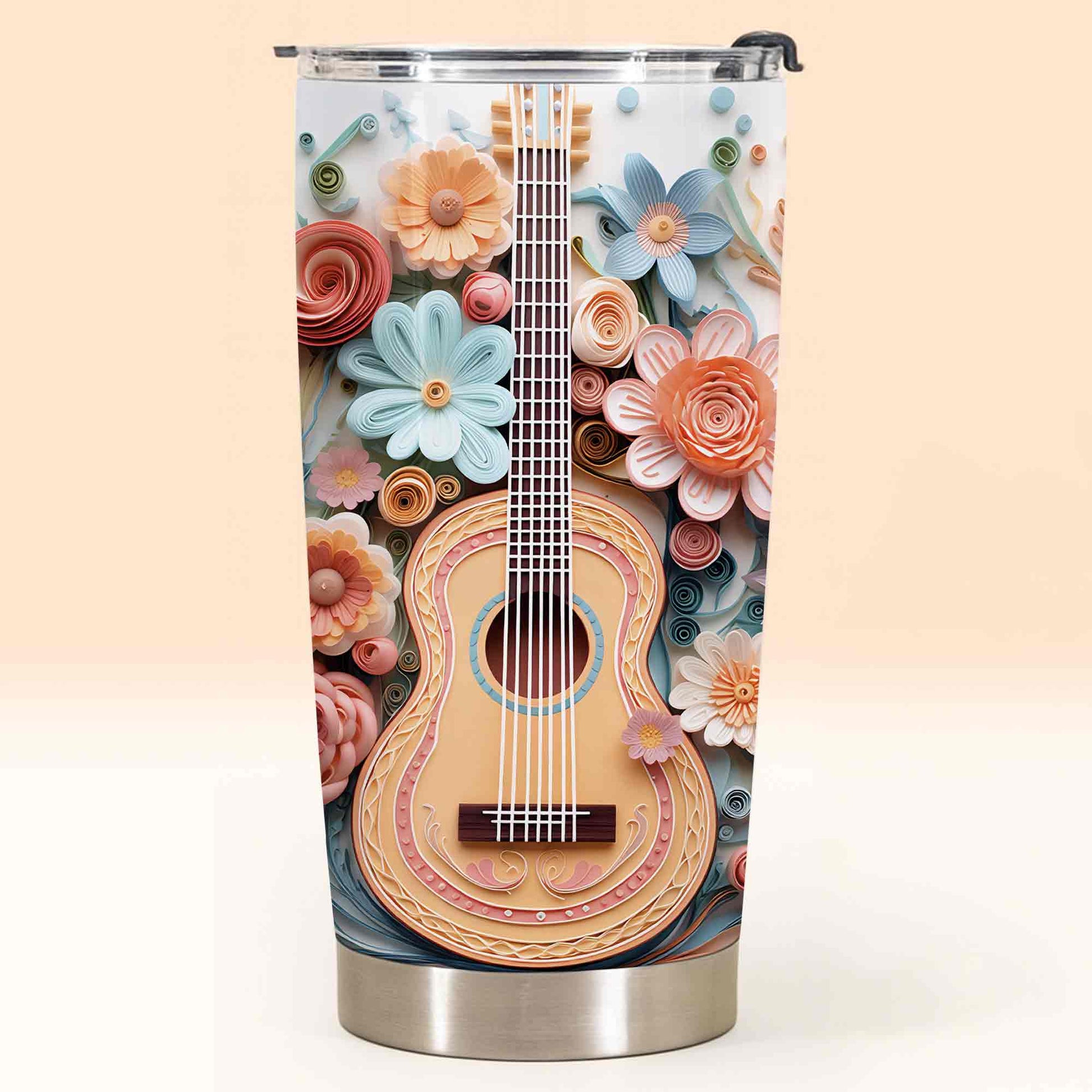 Where Words Fail Music Speaks Guitar And Colorful Flowers