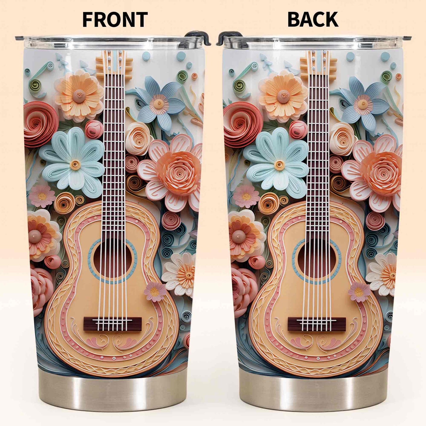 Where Words Fail Music Speaks Guitar And Colorful Flowers