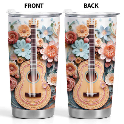 Where Words Fail Music Speaks Guitar And Colorful Flowers