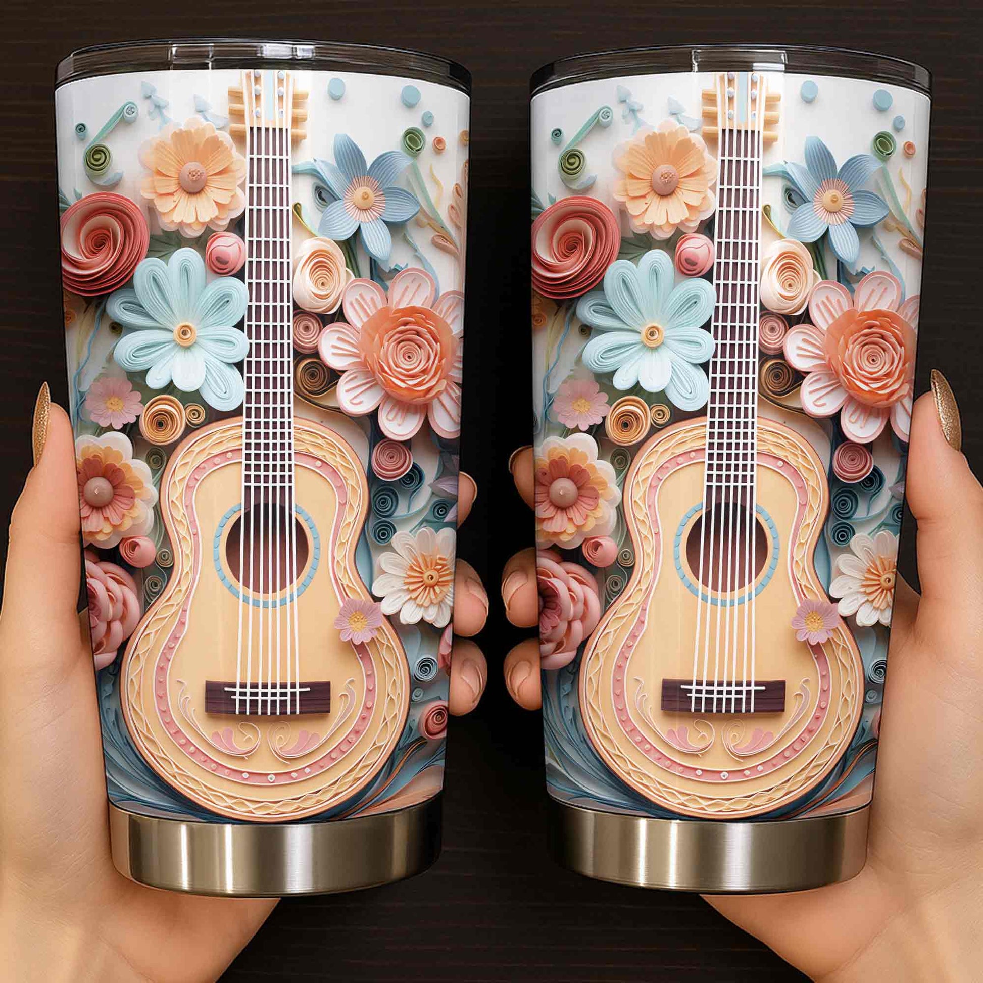 Where Words Fail Music Speaks Guitar And Colorful Flowers