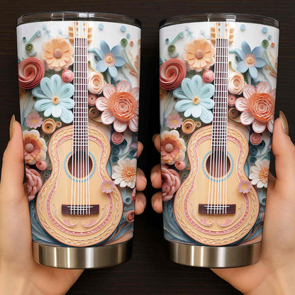 Where Words Fail Music Speaks Guitar And Colorful Flowers