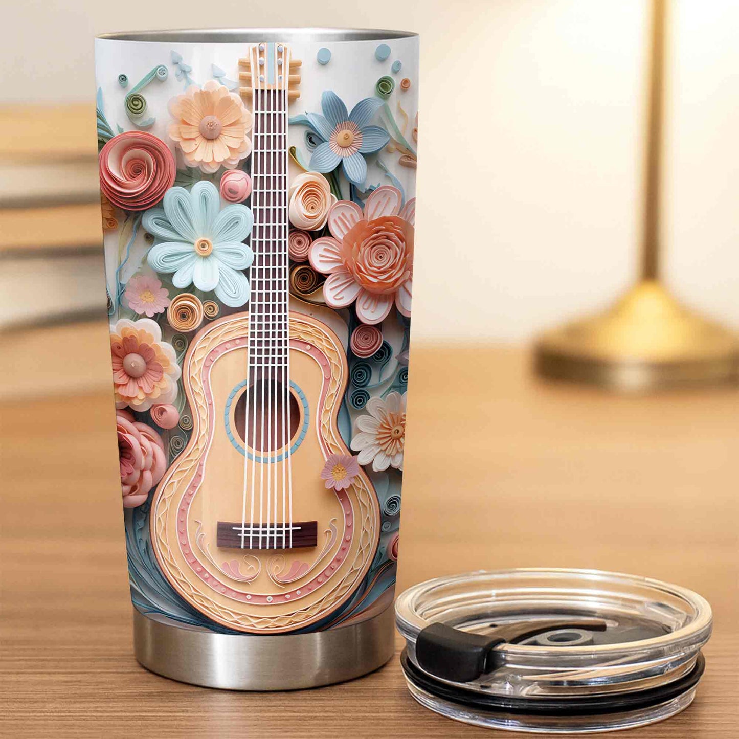 Where Words Fail Music Speaks Guitar And Colorful Flowers