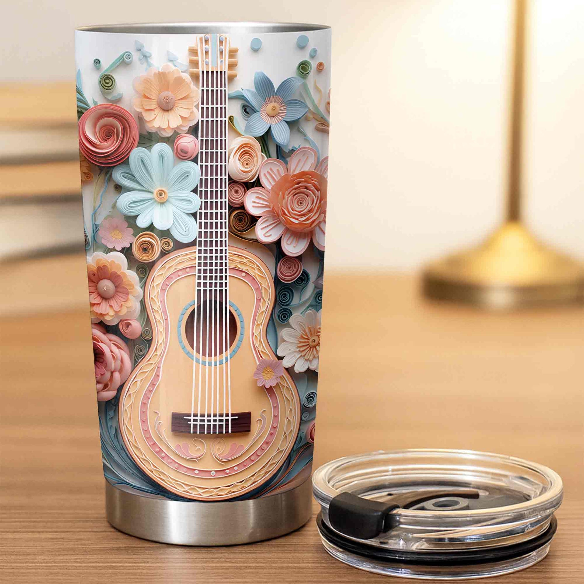 Where Words Fail Music Speaks Guitar And Colorful Flowers