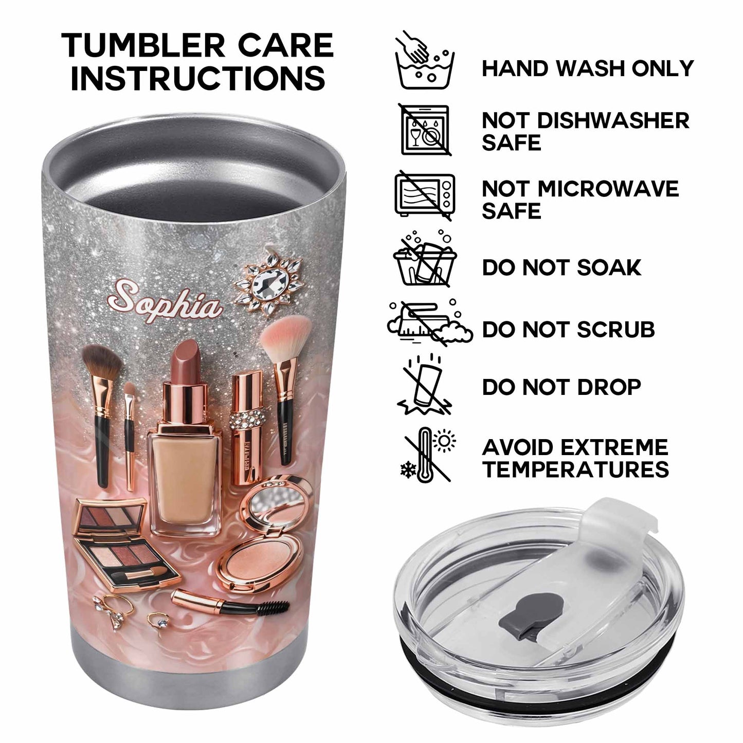 Stay Fabulous With Every Sip Glitter Makeup Brushes and Lipstick