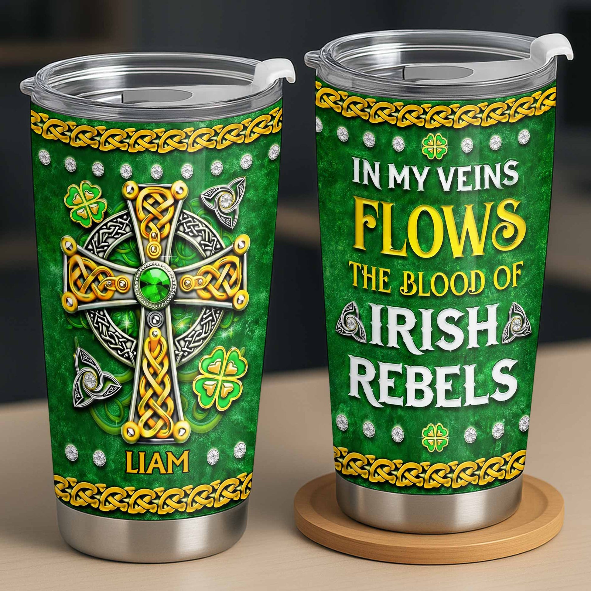 In My Veins Flows The Blood Of Irish Rebels Celtic Cross Shamrock