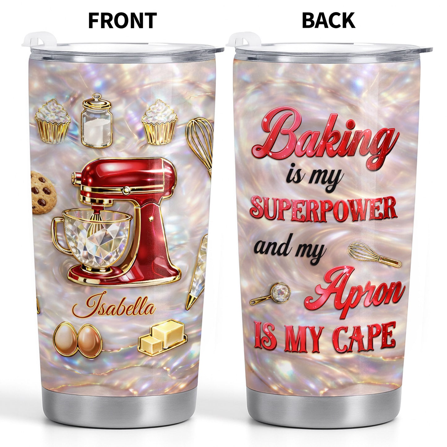 Baking With Love Red Stand Mixer And Cupcakes