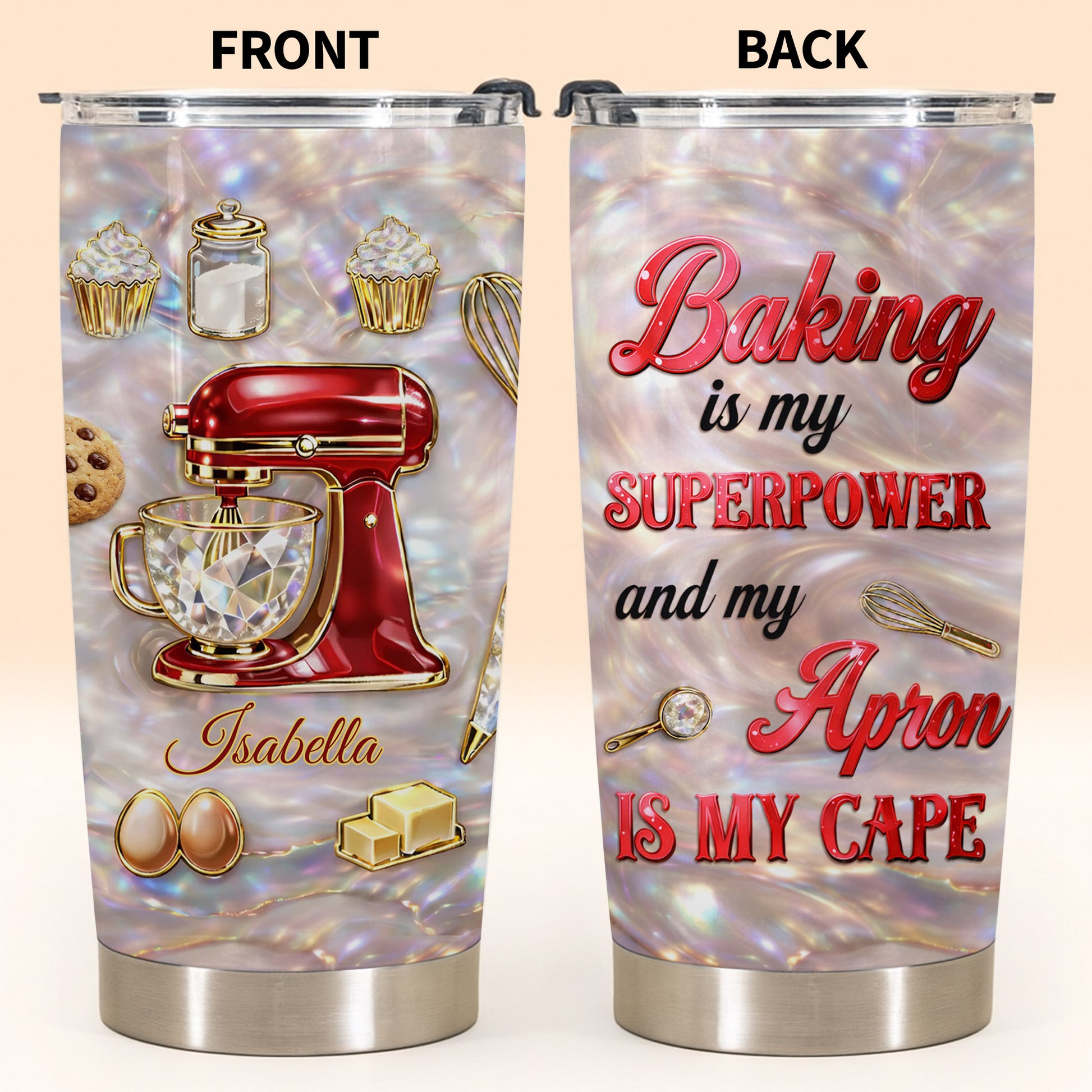 Baking With Love Red Stand Mixer And Cupcakes