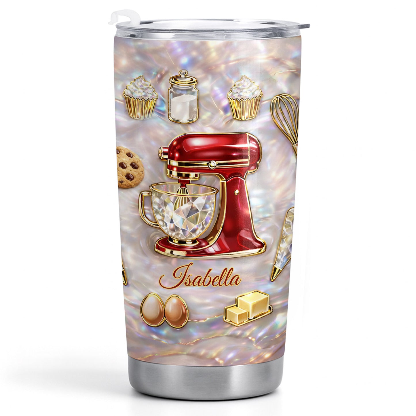 Baking With Love Red Stand Mixer And Cupcakes