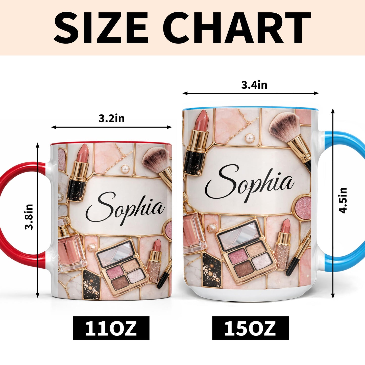 Beauty Is My Passion Makeup Art With Lipstick And Brushes - Personalized Custom Accent Mug - HOB162_AMUG