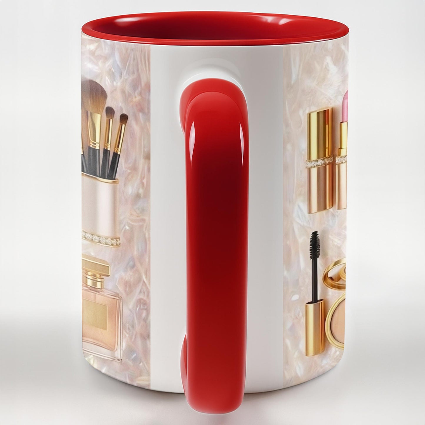 Chasing Dreams And Highlighting Themes Makeup Kit Mirror And Lipstick - Personalized Custom Accent Mug - HOB170_AMUG