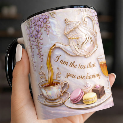 I Am The Tea That You Are Having Teapot And Macarons - Personalized Custom Accent Mug - HOB171_AMUG